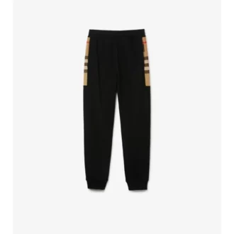 Pantaloni da jogging in cotone con inserti a quadri