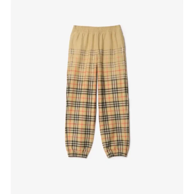 Pantaloni da jogging in cotone con motivo a quadri sfumato