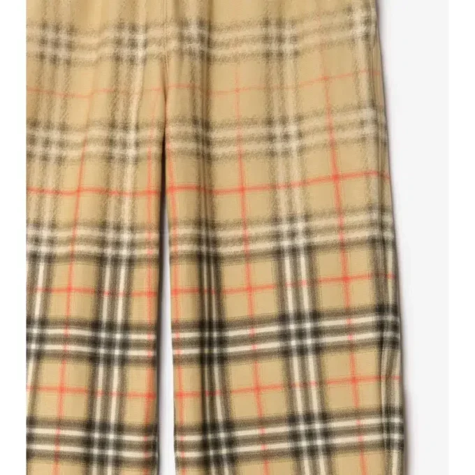 Pantaloni da jogging in cotone con motivo a quadri sfumato