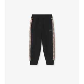 Pantaloni da jogging in cotone con rifiniture a quadri