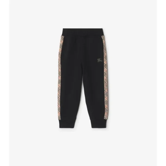Pantaloni da jogging in cotone con rifiniture a quadri