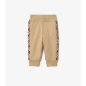 Pantaloni da jogging in cotone con rifiniture a quadri