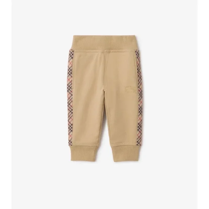 Pantaloni da jogging in cotone con rifiniture a quadri