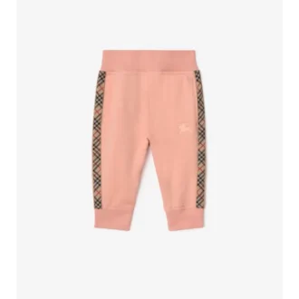 Pantaloni da jogging in cotone con rifiniture a quadri