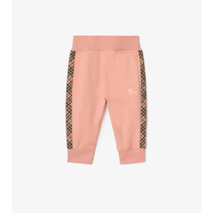 Pantaloni da jogging in cotone con rifiniture a quadri