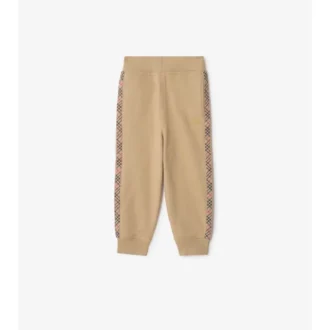 Pantaloni da jogging in cotone con rifiniture a quadri