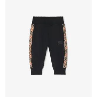 Pantaloni da jogging in cotone con rifiniture a quadri