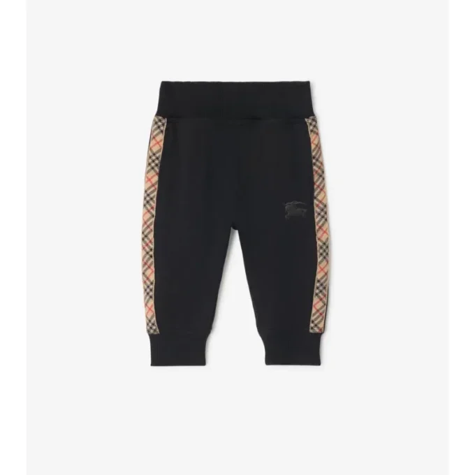 Pantaloni da jogging in cotone con rifiniture a quadri