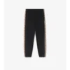 Pantaloni da jogging in cotone con rifiniture a quadri