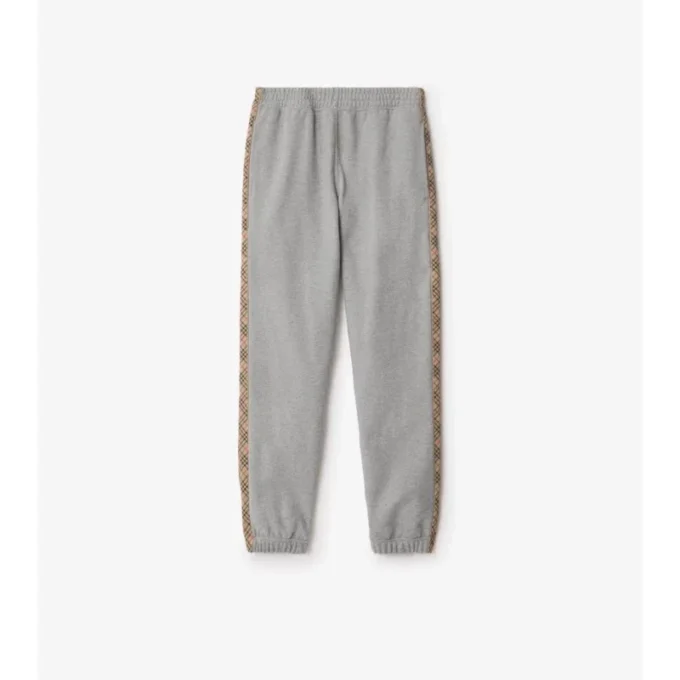 Pantaloni da jogging in cotone con rifiniture a quadri