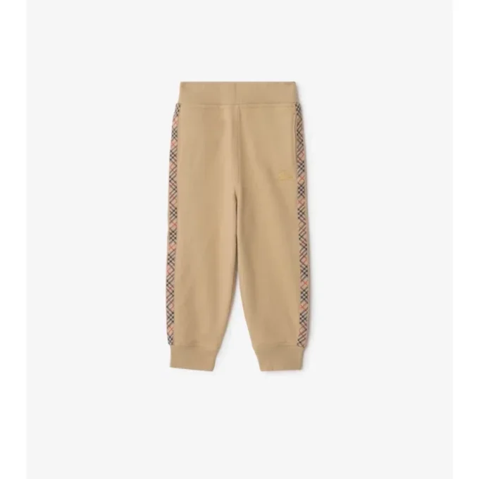 Pantaloni da jogging in cotone con rifiniture a quadri