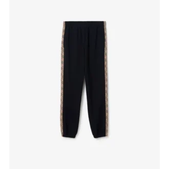 Pantaloni da jogging in cotone con rifiniture a quadri