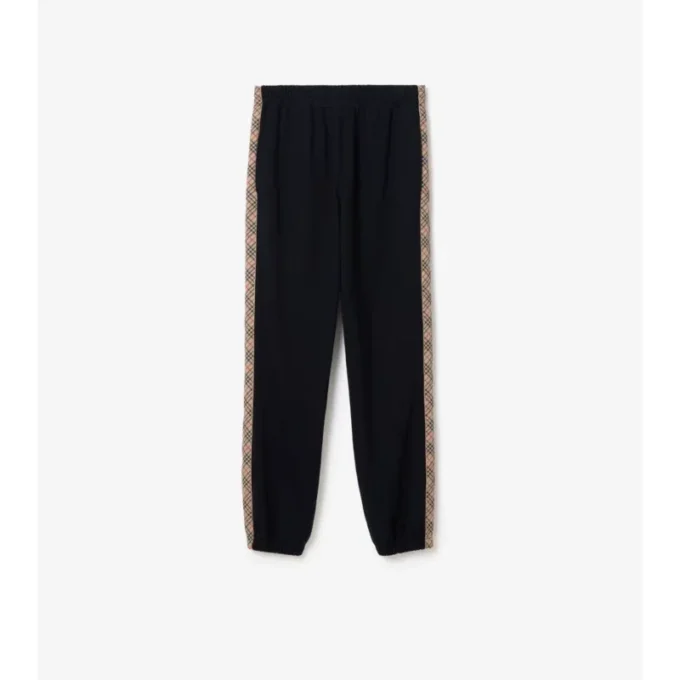 Pantaloni da jogging in cotone con rifiniture a quadri