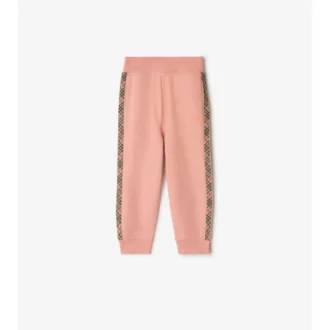 Pantaloni da jogging in cotone con rifiniture a quadri