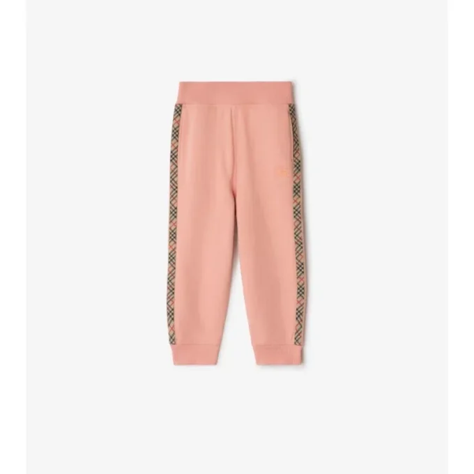 Pantaloni da jogging in cotone con rifiniture a quadri