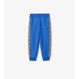 Pantaloni da jogging in cotone con rifiniture a quadri