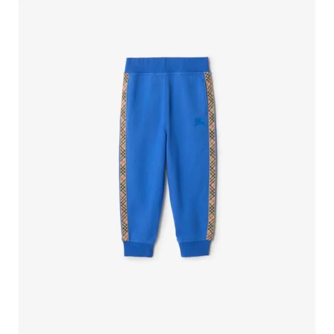 Pantaloni da jogging in cotone con rifiniture a quadri