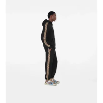 Pantaloni da jogging in cotone con rifiniture a quadri