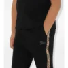 Pantaloni da jogging in cotone con rifiniture a quadri