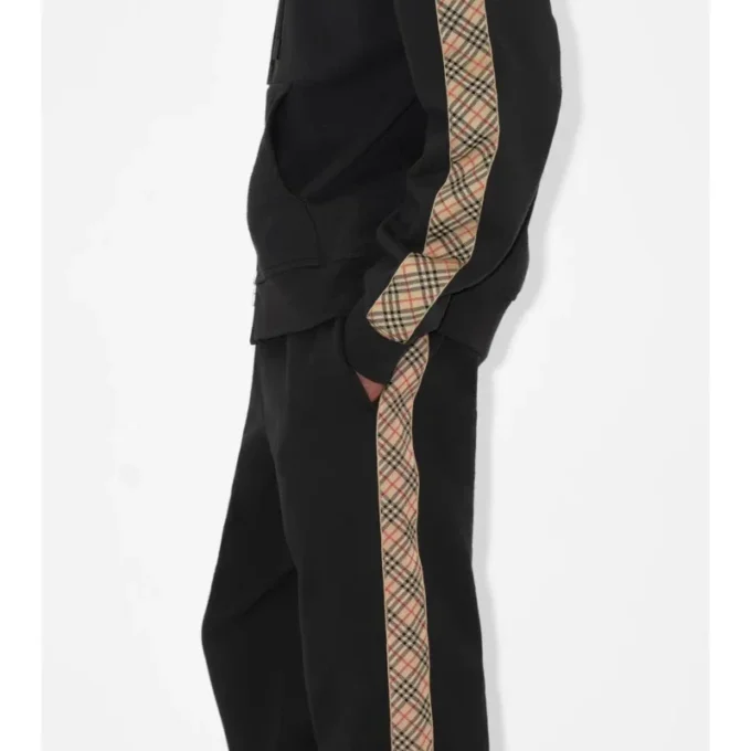 Pantaloni da jogging in cotone con rifiniture a quadri
