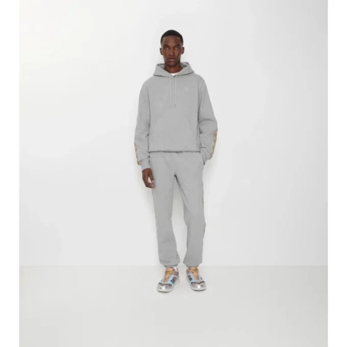 Pantaloni da jogging in cotone con rifiniture a quadri