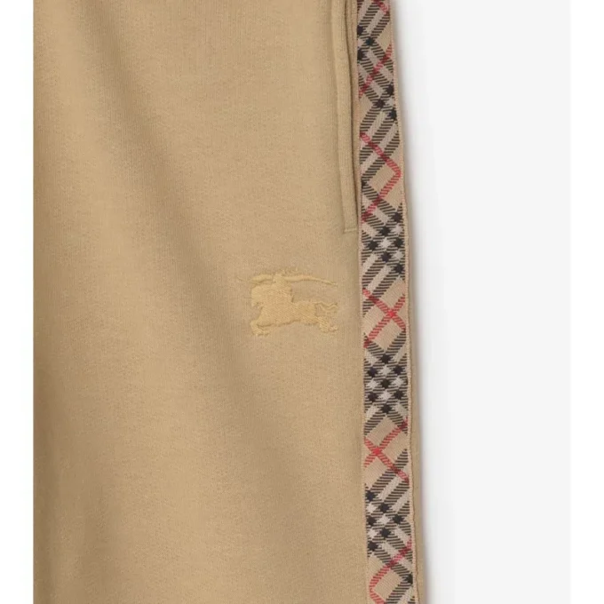 Pantaloni da jogging in cotone con rifiniture a quadri