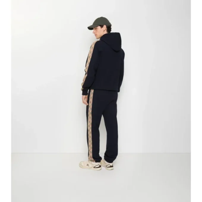 Pantaloni da jogging in cotone con rifiniture a quadri