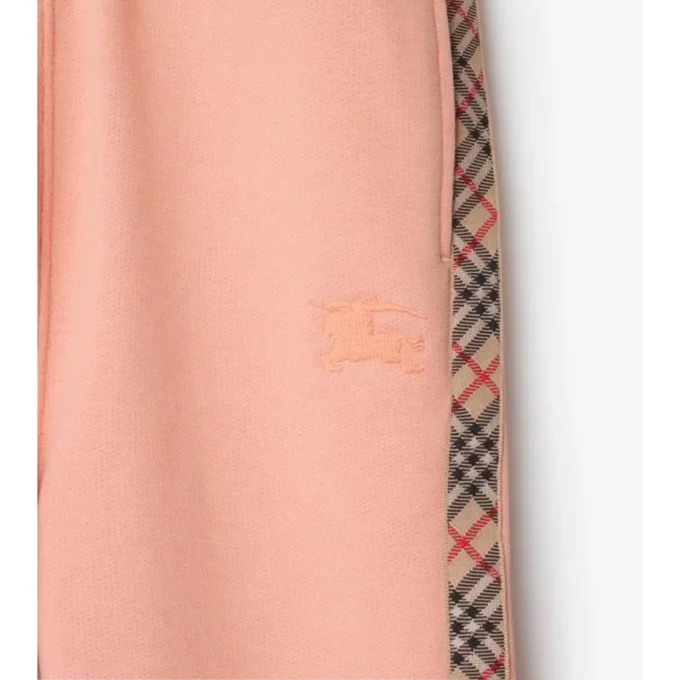 Pantaloni da jogging in cotone con rifiniture a quadri