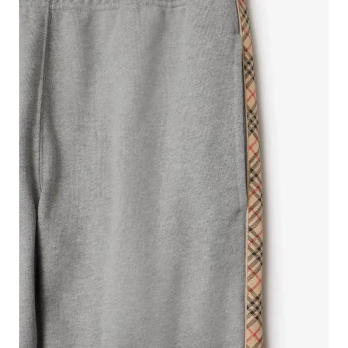 Pantaloni da jogging in cotone con rifiniture a quadri