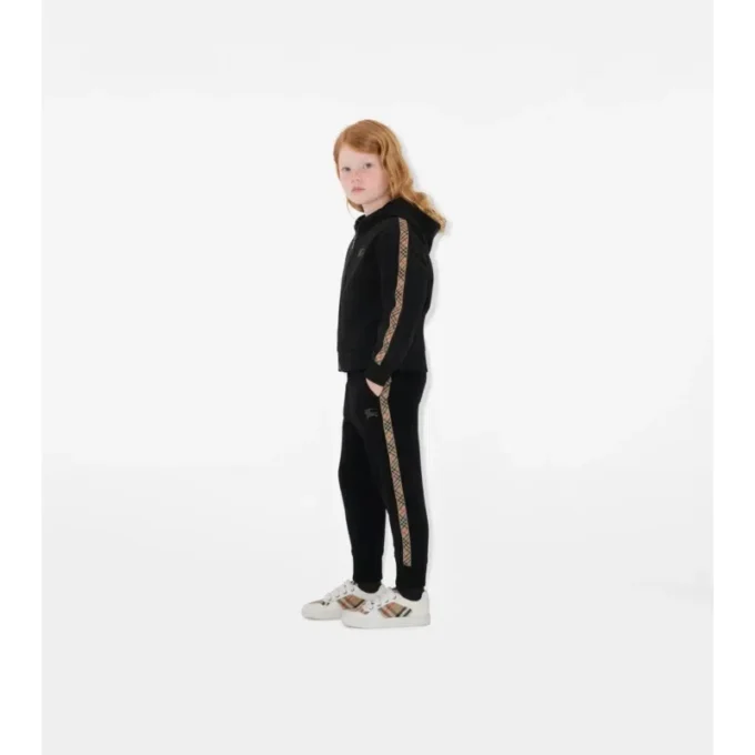 Pantaloni da jogging in cotone con rifiniture a quadri