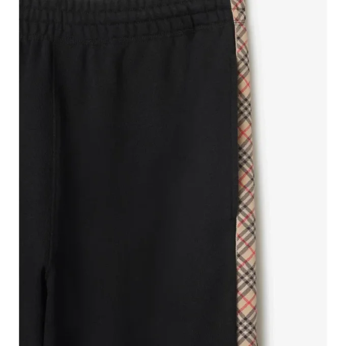 Pantaloni da jogging in cotone con rifiniture a quadri
