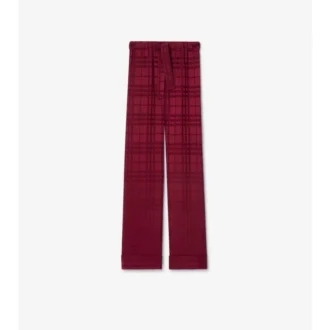 Pantaloni da pigiama in seta a quadri