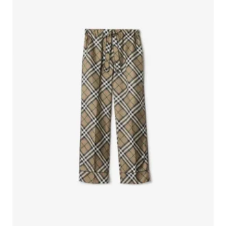 Pantaloni da pigiama in seta a quadri