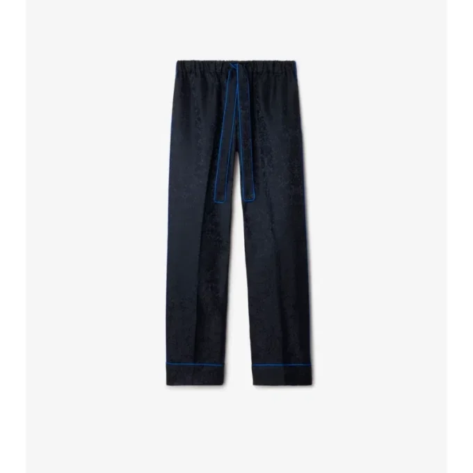 Pantaloni da pigiama in seta con motivo girasole