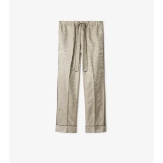 Pantaloni da pigiama in seta con motivo girasole
