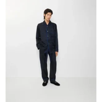 Pantaloni da pigiama in seta con motivo girasole