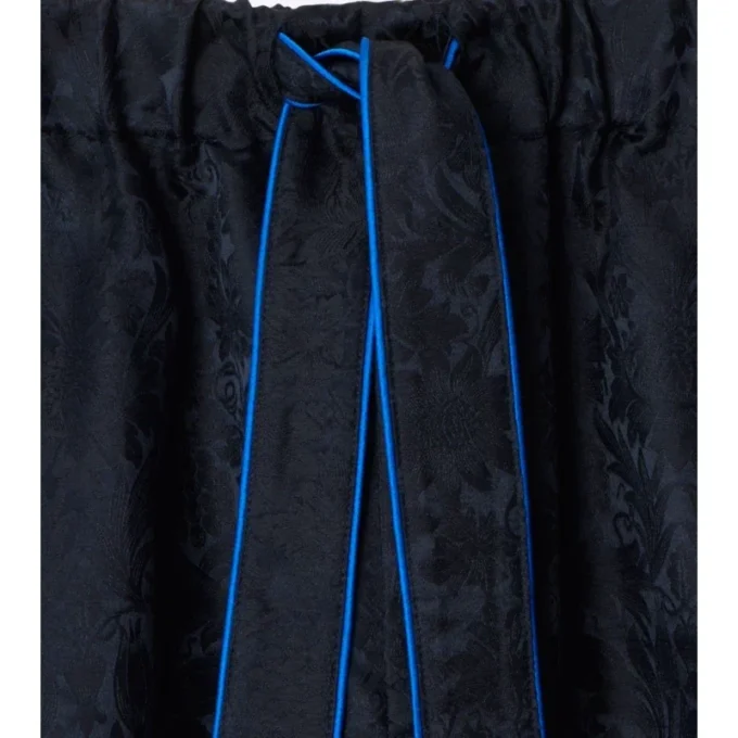 Pantaloni da pigiama in seta con motivo girasole