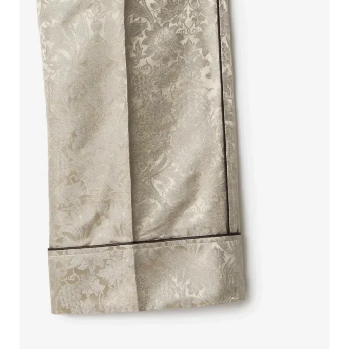 Pantaloni da pigiama in seta con motivo girasole