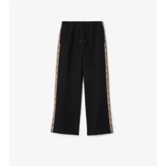 Pantaloni da tuta in cotone con bordi a quadri