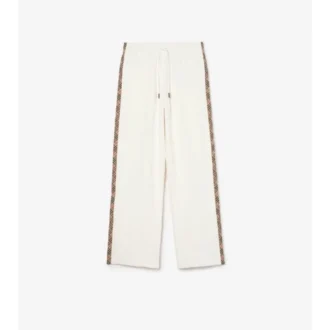 Pantaloni da tuta in cotone con bordi a quadri