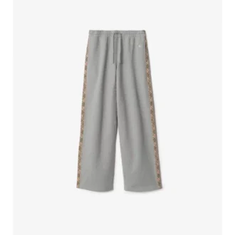 Pantaloni da tuta in cotone con bordi a quadri