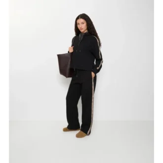 Pantaloni da tuta in cotone con bordi a quadri