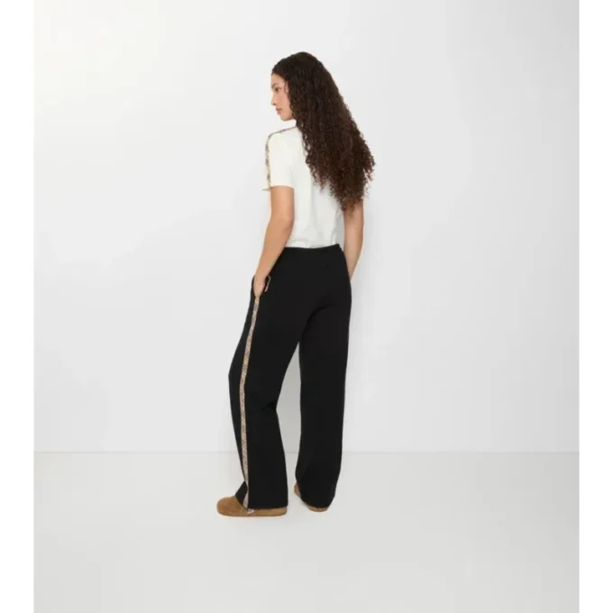 Pantaloni da tuta in cotone con bordi a quadri
