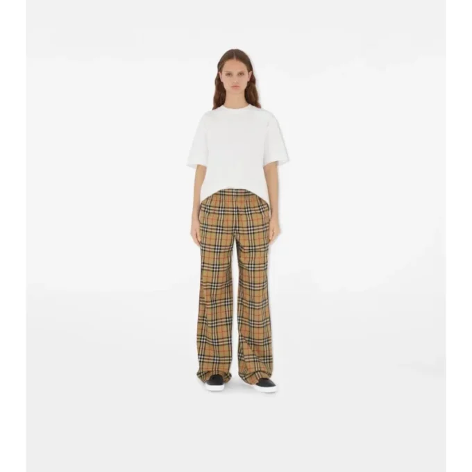 Pantaloni in cotone a quadri