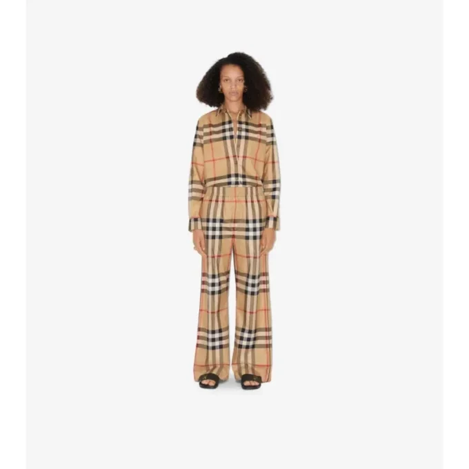 Pantaloni in cotone a quadri