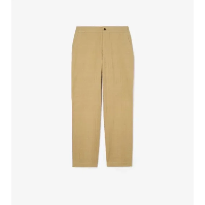 Pantaloni in cotone a quadri testurizzato