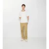 Pantaloni in cotone a quadri testurizzato