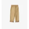 Pantaloni in cotone con risvolto a quadri