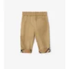 Pantaloni in cotone con risvolto a quadri