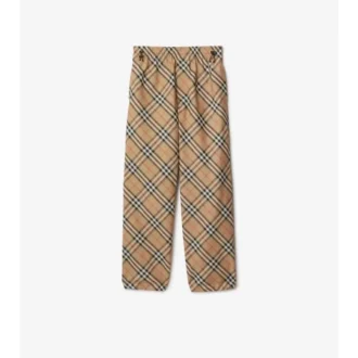 Pantaloni in twill a quadri